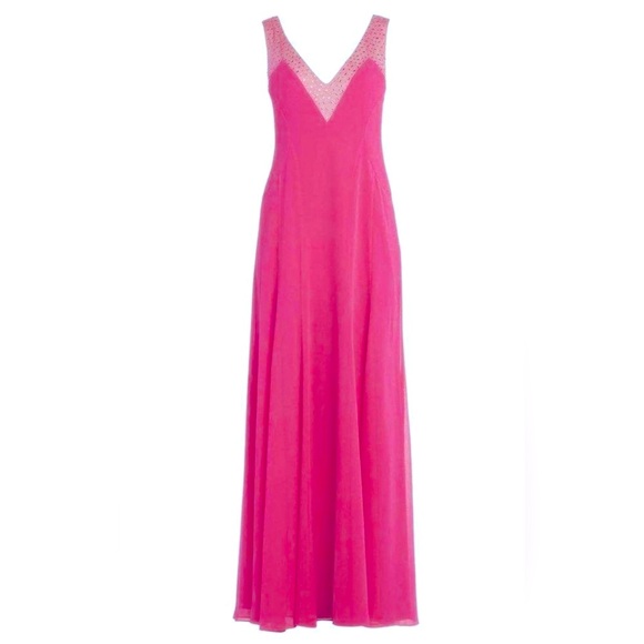BCBGMAXAZRIA Pink V-Neck Gown Size 4 - Picture 2 of 6